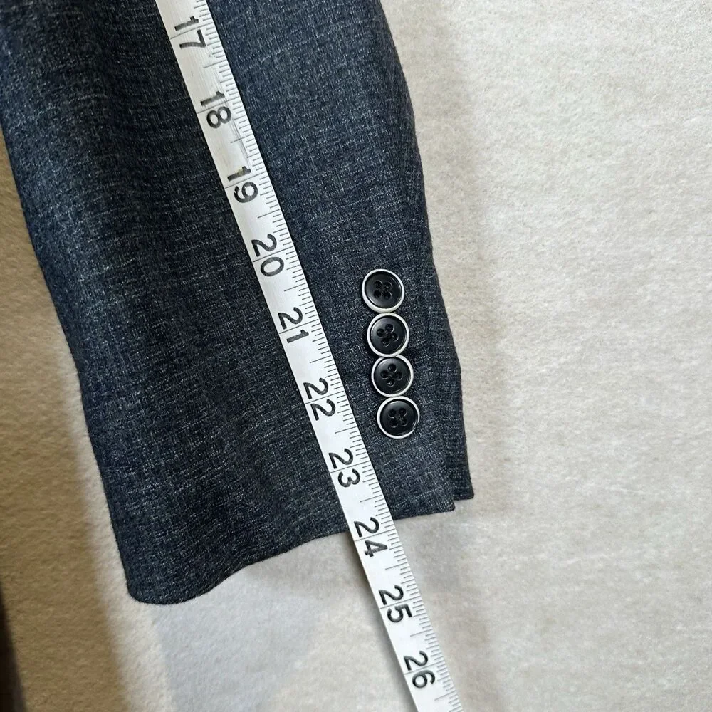 John Varvatos Bleecker Wool Slim Single-Breasted Blazer Dark Grey Men’s Size 42R